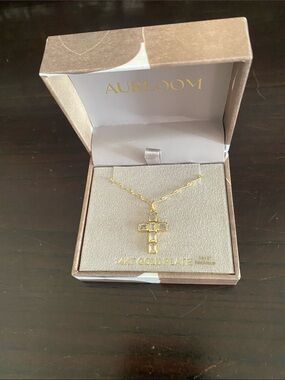 14k Gold Plated Cross Pendant Necklace - Gold
